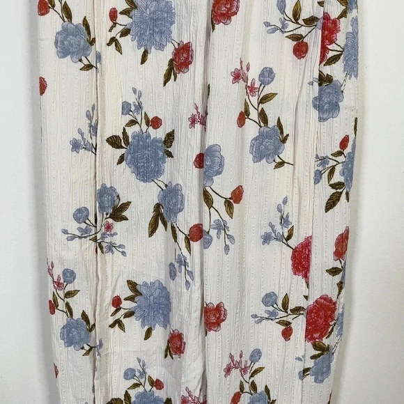 American Eagle White  Floral Wrap Front Wide Leg Jumpsuit - Picture 6 of 14